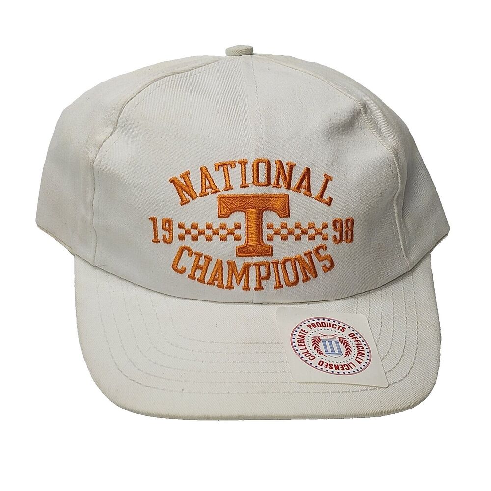 Vtg Tennessee Vols Hat 1998 National Champions White SnapBack Pro Player NOS
